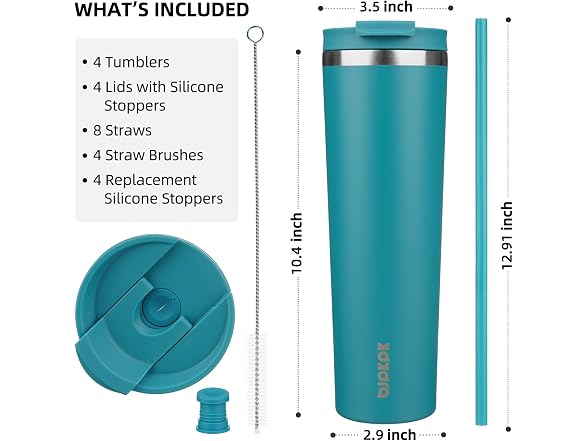 BJPKPK 4 Pack 34oz Insulated Tumbler 
