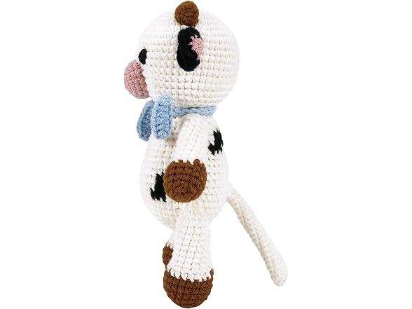 Enesco Woolie Kai the Cow Handmade Crochet Animal Plush Toy