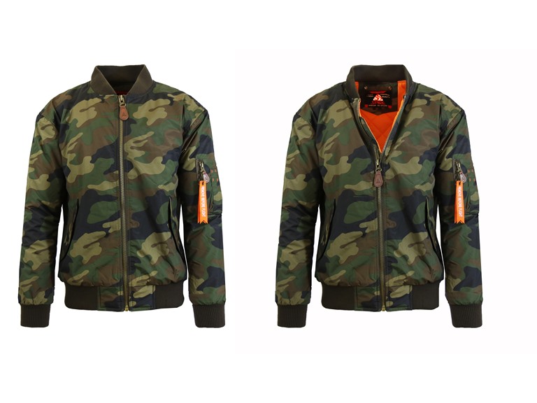 Spire By Galaxy WC-----(Men's) - TSP-2908 - CM / S Small Mens Heavyweight Flight Bomber Jacket  Camo