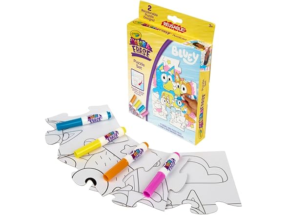 Crayola Color & Erase Bluey Puzzle Set