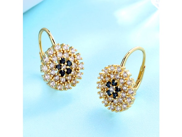 14K Gold Flower Huggie Earrings