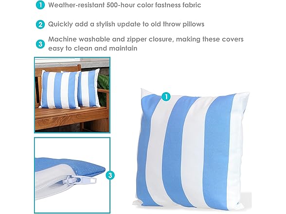 Sunnydaze Indoor and Outdoor Decorative Throw Pillow Covers