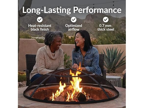 Sunnydaze 24" Round Fire Pit Spark Screen Cover