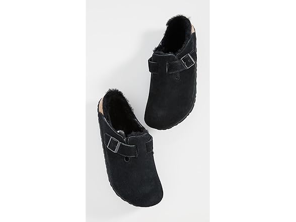 Boston Shearling - Black/Black Suede Shearling