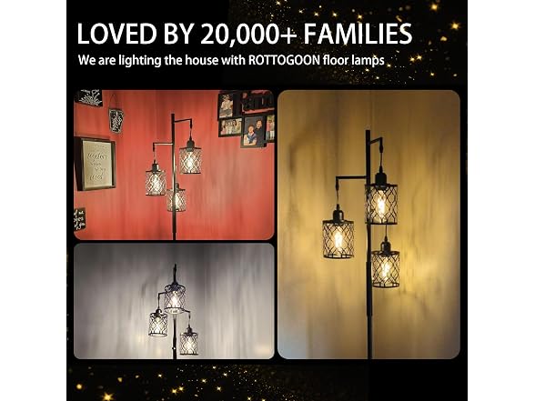 ROTTOGOON Dimmable Farmhouse Floor Lamp
