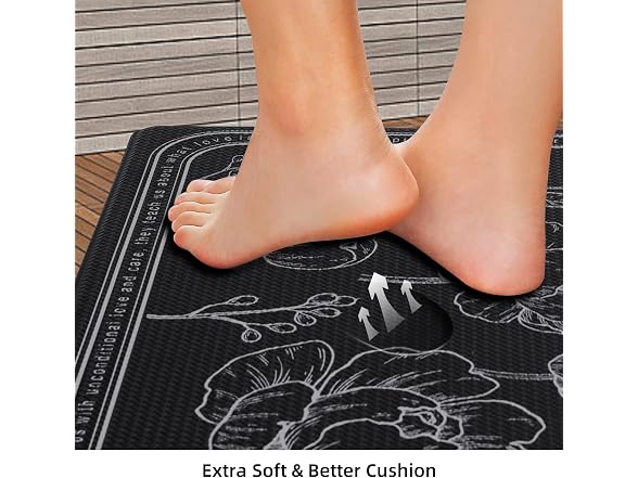 ROTTOGOON Kitchen Floor Mat 2Pk Black