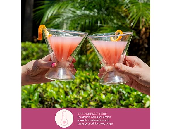 Paris Hilton 2-Piece Martini Glass Set Clear