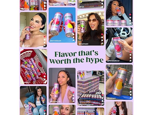 12PK Bloom Nutrition Sparkling Energy Drink - Crisp Apple