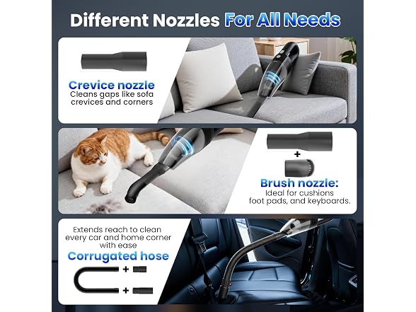 Loeeosu 11000Pa Handheld Car Vacuum