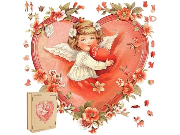Qiuenisray Wooden Jigsaw Puzzle, Angel