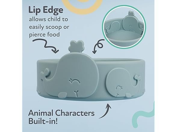 Nuby Animal Friend Silicone Round Toddler Bowl