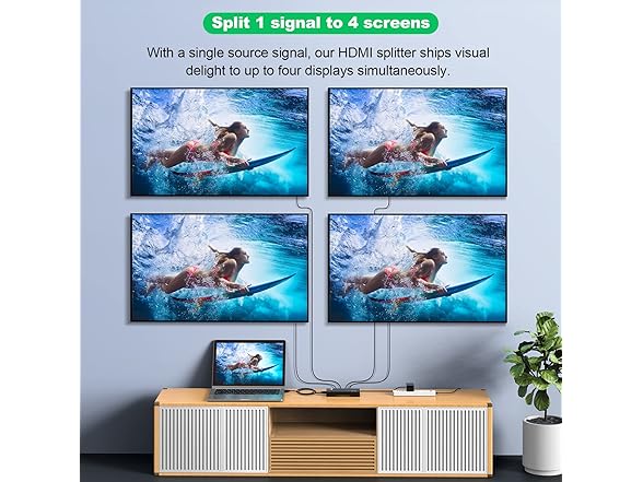 HDMI Splitter 1 In 4 Out 4K 60Hz