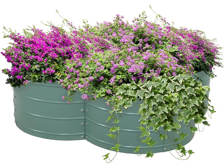 Sunnydaze Decor NPH-6361 Clover Steel Garden Bed - Gree