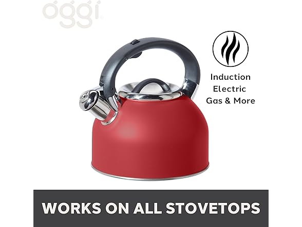 OGGI Tea Kettle for Stove Top - 64oz / 1.9lt