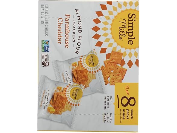 SIMPLE MILLS Cheddar Crackers 8ct 0.8oz