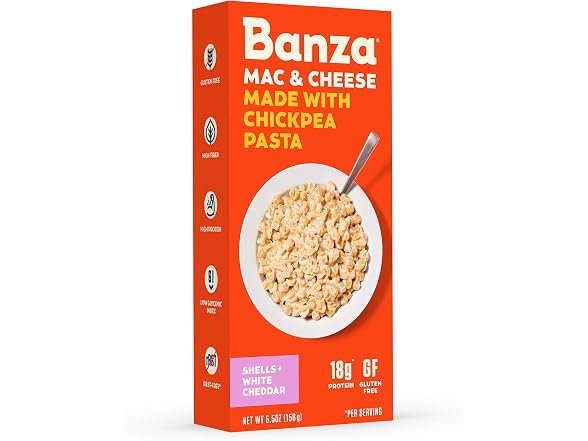 6pk Banza Chickpea Pasta Shells and Cheese