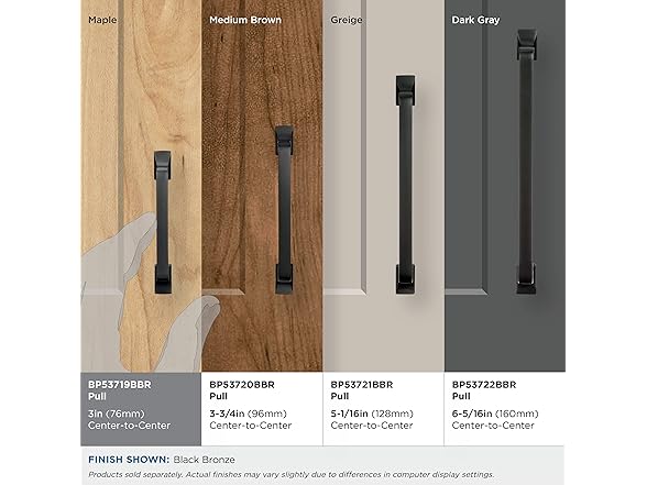 Amerock Westerly Pull, 3", Black