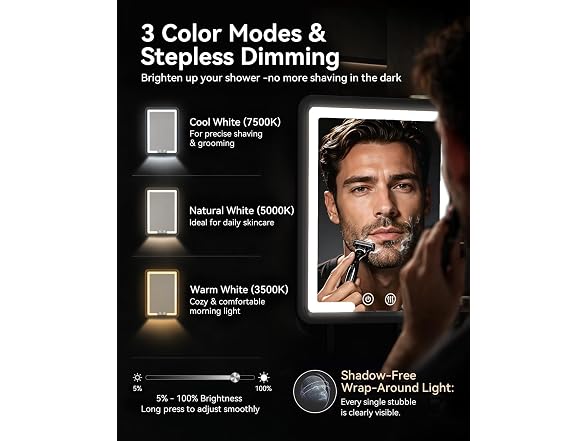 Heated Fogless Shower Mirror