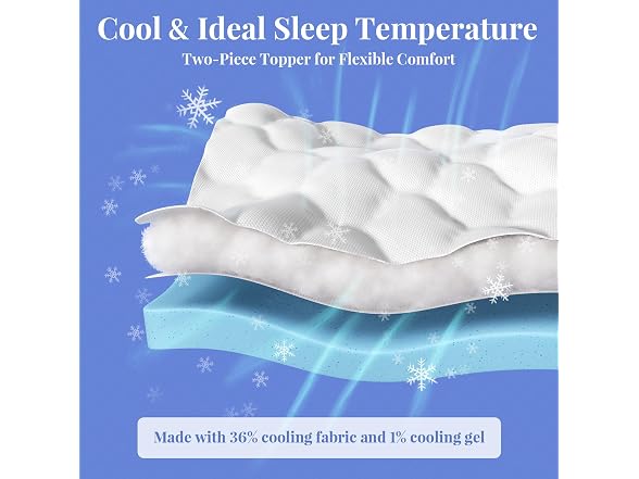 OhGeni Cooling 4" Dual Layer Topper