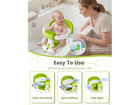 ONTHEWEI Ice Green Baby Bath Seat