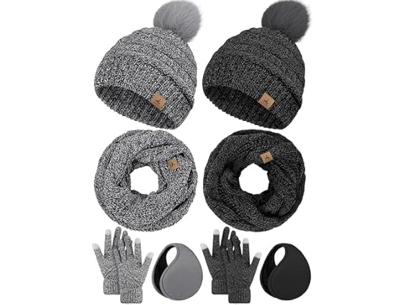 Earmuff Scarf Hat and Gloves for Women