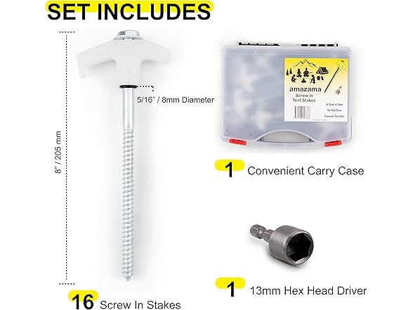 amazama Tent Stakes - Heavy Duty