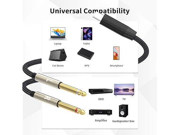 ZTOXLR USB C to Dual 6.35mm Splitter