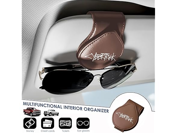 Tesla Cybertruck Sunglass Holder Brown