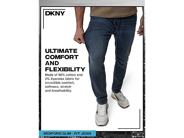 DKNY Men's Bedford Slim Fit Jeans (30W x 30L)