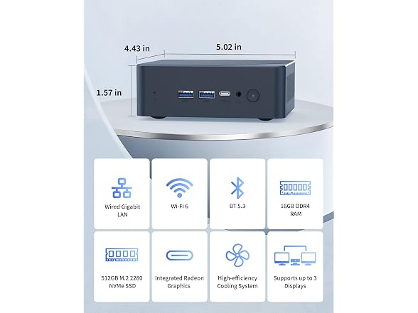 Getorli Mini PC Ryzen 5 3501U 16GB Ram