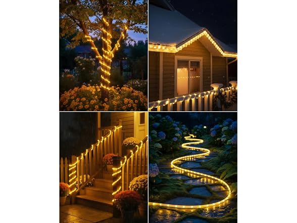 LightSeek 33FT Solar Rope Lights 8-Mode