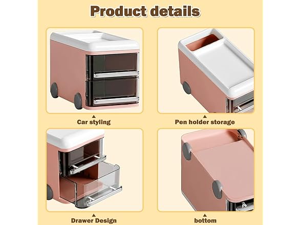 LETURE Cute Desk Organizer with drawers