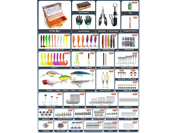 DIGOAKO Large 3-Layer Fishing Tackle Box