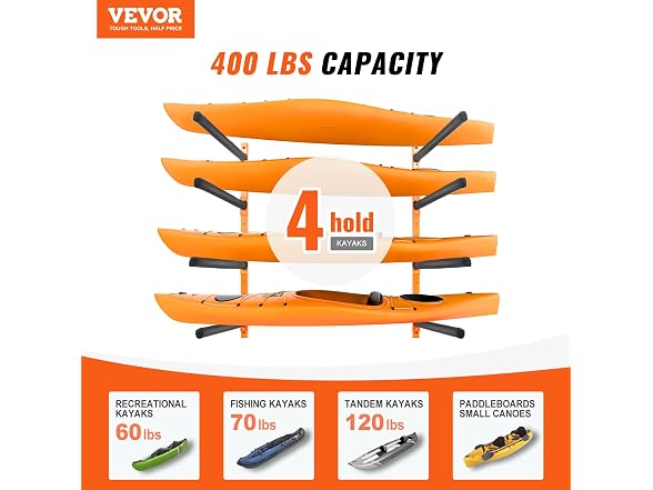 VEVOR Wall Kayak Storage Rack