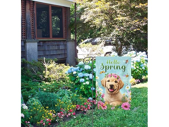 Hello Spring Garden Flag 12x18