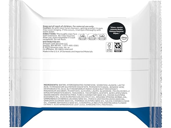 Amazon Basics Makeup Remover Wipes