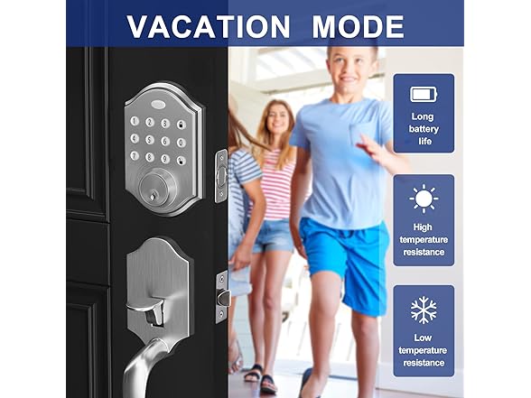 KIAYACI Front Door Lock Set, Silver