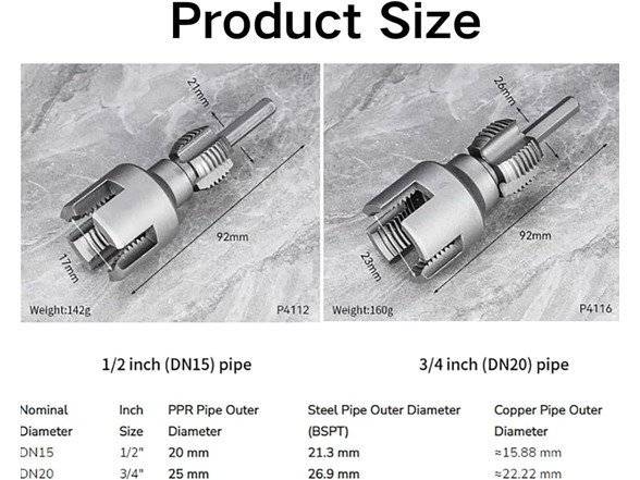 1/2'' 3/4'' Water Pipe Threading Tool