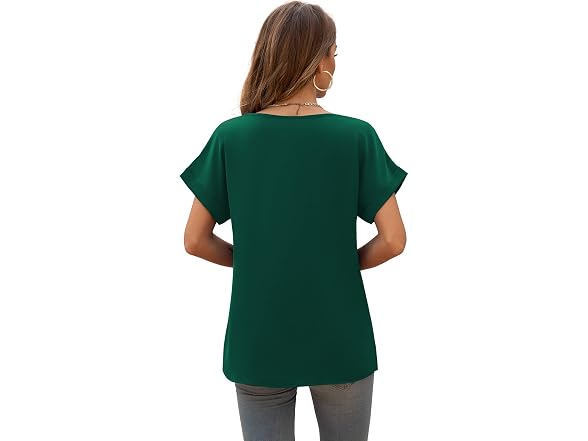 Quezhu Women (M) Summer Blouses Dressy Casual Tops