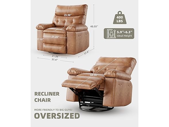 GarveeHome Oversized Electric Recliner Chair