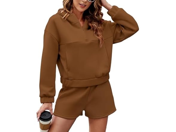 Fkeep Women Piece Sweatsuit Outfits Half Zip Set