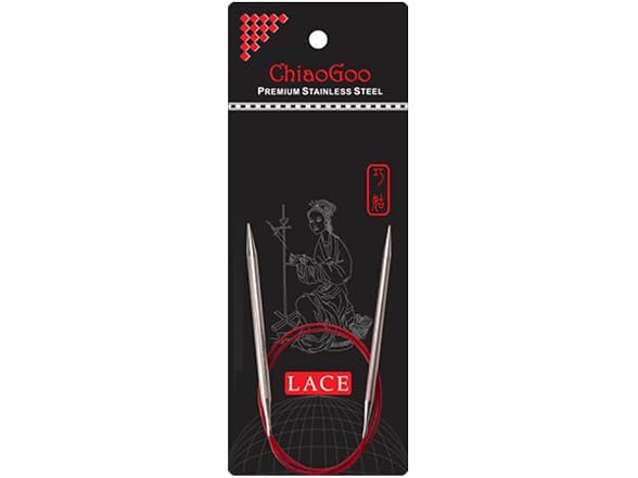 ChiaoGoo SS Red Lace Circular, 16-In