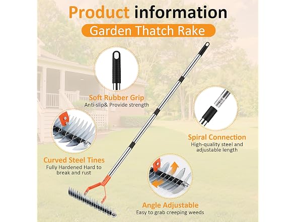 Hivenlly 15" Thatch Rake - Gallery 3