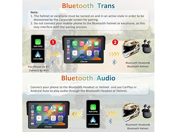 5" Motorcycle CarPlay Screen Waterproof