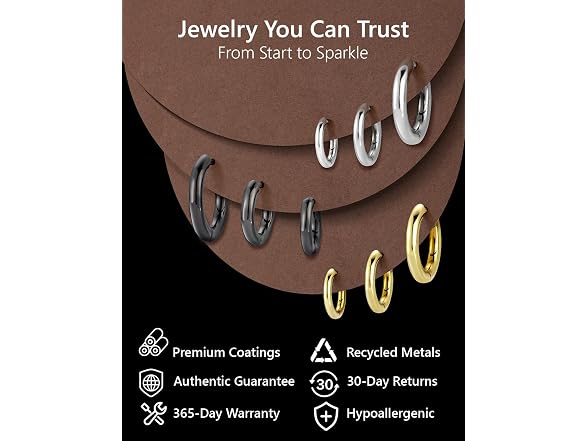KRKC&CO NS610132 Hoop earrings men