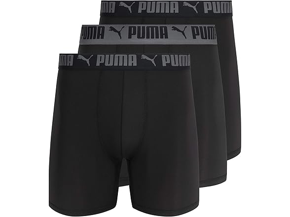 (3 Pk) PUMA Athletic Boxer Briefs, Small