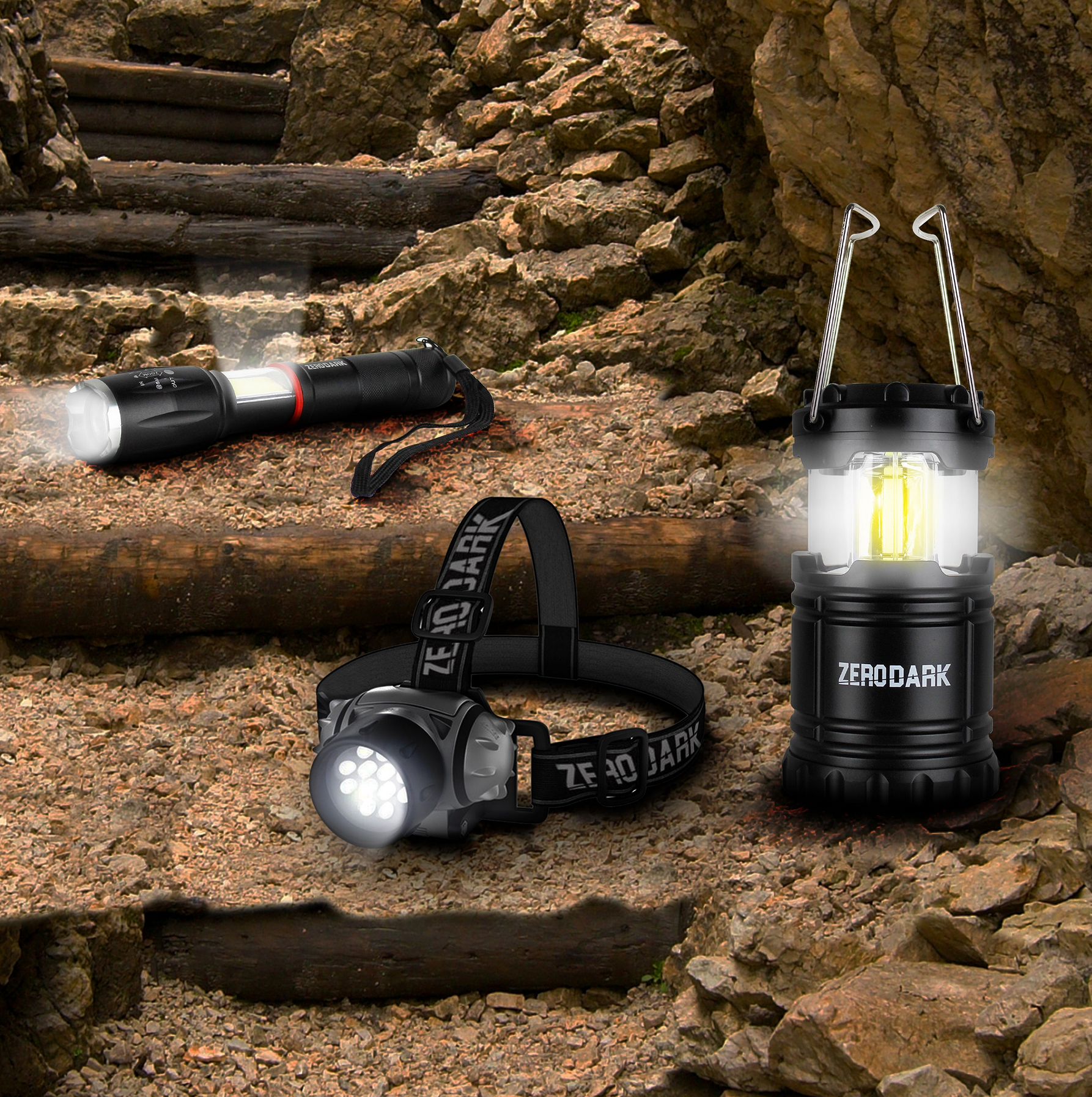 Aduro 3 Pc Tactical Lighting Set with Flashlight - Gallery 8