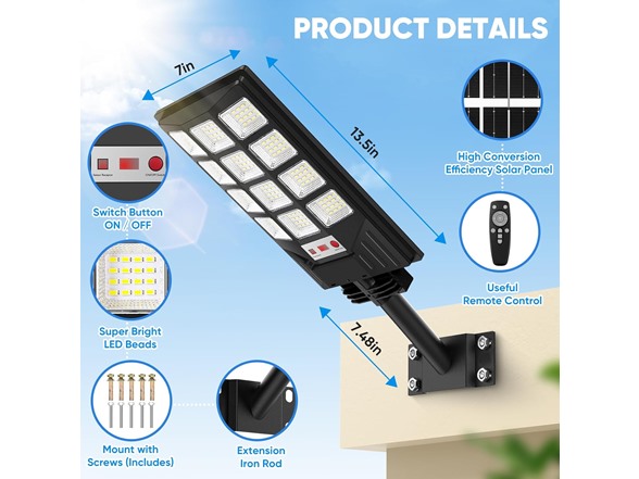 Brightever 600W Outdoor Solar Street Lights