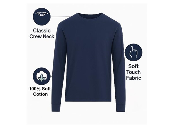 (3Pk) Men's Long Sleeve T-Shirt (S-3XL)