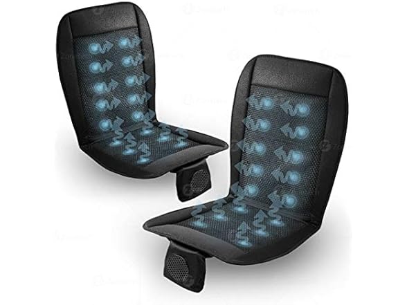 Zone Tech Black Cooling Car Seat Cushion 2-Pack 12V